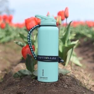 Fifty fifty Black and Teal Paracord Tumbler holder handle